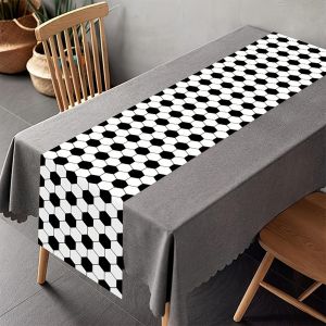 1pc Soccer Table Runner Soccer Game Day Decor Polyester Fabric Table Cloth For Football Themed Birthday Party Soccer Match Decor