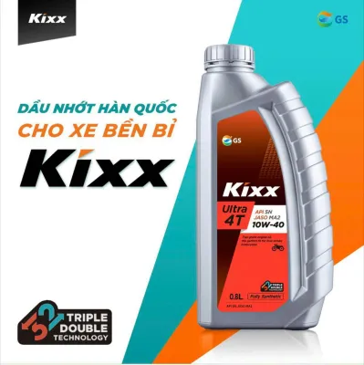 Nhớt xe số và xe côn tay Kixx 10W40 -SN - FullySynthentic 800ml . Nhập Khẩu Hàn Quốc