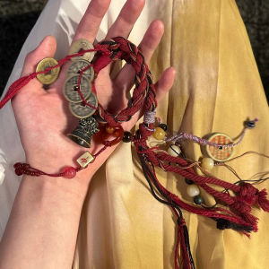 New Chinese Style Woven Bell Bracelet for Women Tibetan Style Rope Bracelet Elegantly Designed Fashion Jewelry Accessory