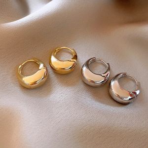 Punk Oval Hoop Earrings Metallic Geometric Ear Buckle Minimalist Style U-shaped Ear Buckle Daily Life Earring Accessories K-