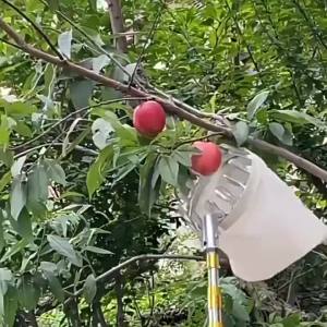 【Ganggang】ตระกร้อสอยผลไม้ (ผ้าสีขาว) ที่สอยผลไม้แบบเหล็ก ทีเก็บผลไม้ ตระกร้อ ป้องกันผล