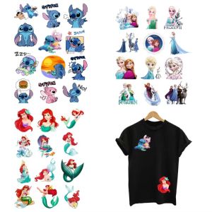12Pcs/Lot Disney Iron on Fusible Stickers Heat Thermal Transfer Patches for DIY Childrens Clothes Kids T-shirt Ironing Patches