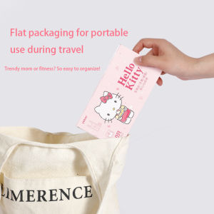 Sanrio | 50pcs Sanrio Hello Kitty Pink Simple Garbage Bag Disposable Kitchen Plastic Bag Cute Portable Desk Car Garbage Storage Bag