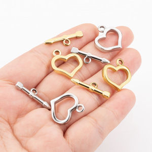Thép không gỉ 18K vàng-clad tình yêu OT nút khoá trang sức Tự Làm Vòng Cổ thủ công Vòng đeo tay hình trái tim Kết nối khóa