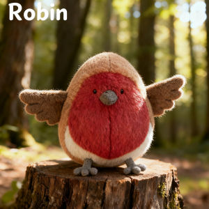 Kawaii Robin Plush Toys Soft Skin-friendly Sleep Companion Realistic Desktop Decorative Item Birthday Gifts For Friends Children