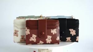 Baellerry | Baellerry Womens Cute Cartoon Short Wallet PU Leather Buckle Printed Multi-Slot Change Card Bag Ideal Gift for Daughter Or Girl