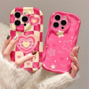 Lattice love and star Compatible for IPhone 15 Plus 11 14 13 12 15 Pro Max XR X XS Max 15 7Plus 8pl
