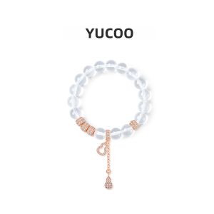 YUCOO | Natural Icy White Crystal Tassel Gourd Womens Bracelet