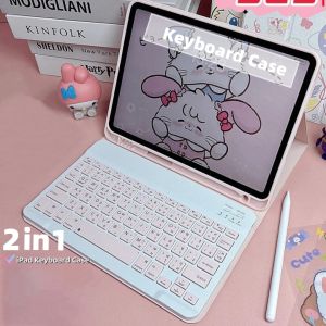【คีย์บอร์ด+เคส】คีย์บอร์ดไร้สาย เคสคีย์บอร์ดพร้อมช่องเสียบปากกา ipadเคส gen7/gen8/gen9 10.2 Air3 pro 10.5เคส ไอแพดAir7 Air4/Air5 10.9 Pro11 2018/2020/2021/2022 เคสไอแพดเจน10 gen11 case