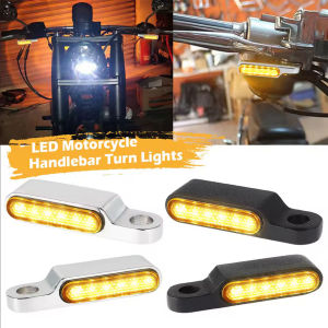 2Pcs Motorcycle LED Mini Turn Signals 12V Motorcycle Scooter Handlebar Indicators Lights Blinker Lamps Amber Flasher Taillight
