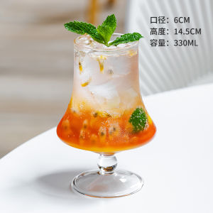 TOKIIRO High Borosilicate Glass Coffee Cup Heat Resistant Tall Footed Soda Water Cup Bubble Water Glass Drinkware Nordic Style