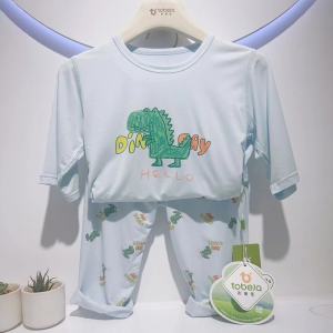 Tongbei Childrens Modal Air Conditioning Suit 50 Threads Cartoon Character Seven-Sleeve Set Girls Spring Summer Home Clothes