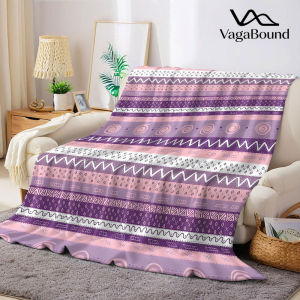 BILIBILI | Purple Tribal Stripe Flannel Blanket Warm Soft Halloween Christmas Decorative Couch Warm Cozy All-Season Gift