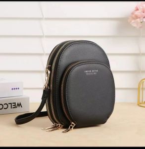 CJY BAG1823 KOREAN FASHION LEATHER 3ZIPPER SHOULDER BAG FOR WOMEN