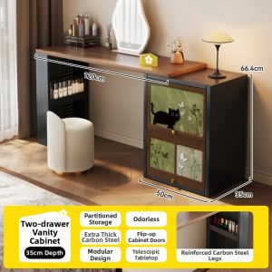 MEISD | Vintage Creamy Style Extensible Dressing Table