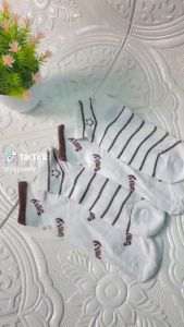 PGMKS122 Kaos Kaki Pendek Wanita Motif Senyum Ankle Socks Semata Kaki Warna Brown