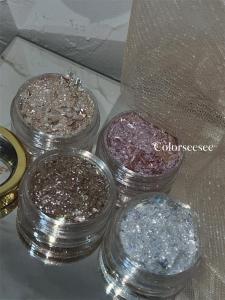 Colorseesee Nail Art Gold Foil Shiny Powder Mixed Sparkling Champagne Silver Ultra Glittery Rich Girl Sensation Nail Decorations