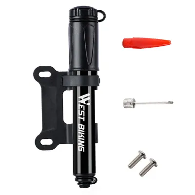 WEST BIKING 100Psi Máy Bơm Xe Đạp Mini Hợp Kim Nhôm Máy Bơm Không Khí Cầm Tay Máy Bơm Hơi Lốp Cho Van Schrader Presta MTB Đi Xe Đạp Đường Trường