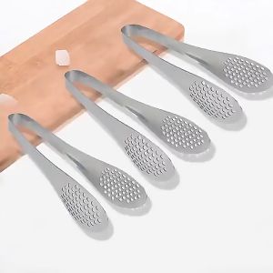 (9/12 inch)Kitchen Food Clip Stainless Steel Cooking Clamp BBQ Bread Gripper Tong Heat Resistant Hollow-Out Gadgets