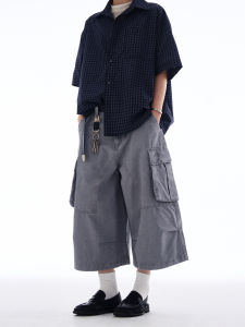 MADWITCH | Vintage Washed Loose Fit Overalls Shorts
