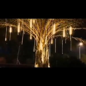 Lampu Meteor LED Hujan 50cm RGB WARNA WARNI 1set 8batang