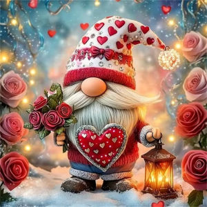 HUACAN Diamond Art Goblin Dwarf Cartoon Handicrafts Diy Gift Diamond Painting Kit Rose Flower Mosaic Home Wall Decoration