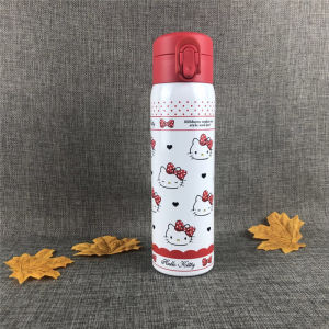 Kitty Cat Sanrio Cartoon 350ml 500ml Straight Body Insulated Mug Stainless Steel Japanese Style Travel Water Bottle Outdoor Use