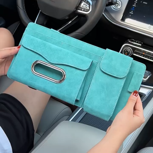 Multifunctional Car Sun Visor Clip with Glasses Ticket Card Holder Tissue Bag Organizer for Sunglasses Easy Install