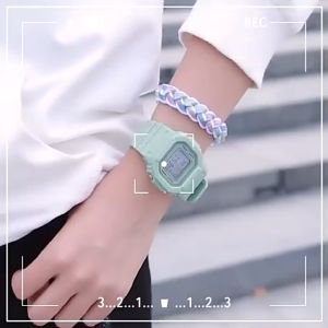 Electronic Watch Digital Waterproof Sports Watch Unicorn Square Candy Color Small Transparent Electronic Watch Cute Fashion Accessories