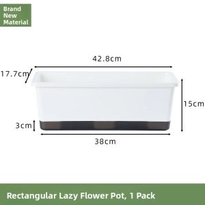 MONLEYTA | Large Rectangular Plastic Flower Pot For Balcony Vegetable Gardening Strawberry Planting Self-Watering Simple Style Green Plant