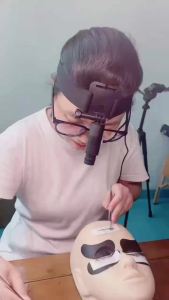 New Spotlight Head-mounted 6W Eyelash Grafting Extension Nail Beauty with Foot Pedal Ultraviolet UV Cure Lamp 1/2 bottle glue 