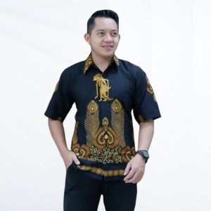 Baju Batik Pria Dewasa Batik Pria Lengan Panjang Kemeja Batik Pria Murah Lengan Pendek Terbaru Full Furing Batik Wisanggeni Solo Motif Motif Wayang Hitam