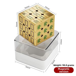 Zcube | Magnetic Golden Three-tier Mahjong Cube Puzzle