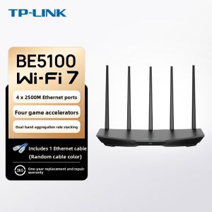 TP-Link | WiFi7 High-Speed Whole-House Coverage Mesh Networking Router for Large Homes and Apartments Dual-Band 2.5G Ports Multiple WAN Ports