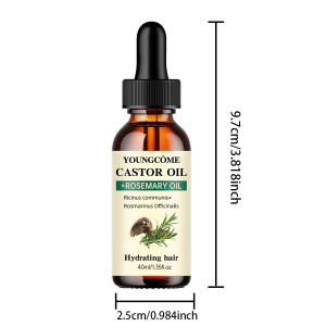 Mix Castor Oil and Rosemary Oil for Hair Growth Enhances hair thickness and Shine Reduce Hair Loss and Split Ends Hair Care Oil