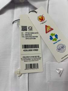 Sơ mi trắng viettien dài tay regular fom rộng ( 1P1831)