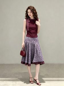 Unique Elegant Sleeveless Purple Outfit