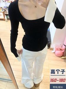 High Waist Extended Length White Denim Pants Women Summer 175 Tall Size Wide Leg Floor-Length Casual Straight Tube Jeans