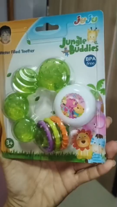 Delighted ยางกัดน้ำJUJU พร้อมของเล่นเขย่าในตัว ยางกัดบริหารเหงือกเด็ก  ของเล่นกัดได้ สำหรับเด็กเล็ก 3 เดือนขึ้นไป