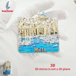1Pc Malta Creative 3D Embossed Refrigerator Magnet World Travel Souvenir Collection Suitable for Home and Office Decoration Personalized Exclusive Travel Souvenir Magnetic Refrigerator Magnet Home Decoration Kitchen Room Office Cabinet Crafts Gift...