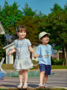 Purcotton | Summer Cool Comfort Childrens T-Shirt Short Sleeves Printed Cotton Breathable