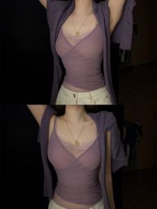 Loowmane | Sensual Lace Purple Spliced V-Neck Camisole