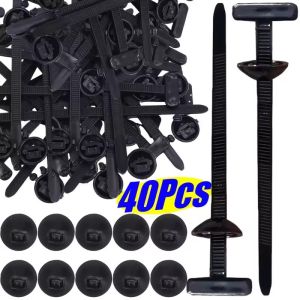 40PCS Nylon Universal Cable Tie Buckle Heavy Duty Zip Ties Holder with Pin Button Design Plastic Cable Ties Tool Fasteners Car Body