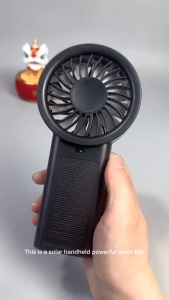 Handheld Fan 1200mah Strong Wind Desk Fan Solar Rechargeable Portable Fan For travel Sports Office