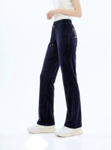 Juicy Couture | Zero Pressure Stretch Velvet Trousers With Rhinestones