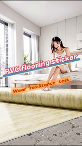 Durable and Hard to Tear ✅Tikar Getah tebal 1 gulung 5M DIY vinyl flooring LVT new material Give away knives and tape Cement Floor Mat Wood Vinyl PVC floor sticker waterproof