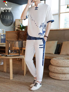 TUCANO Mens Short Sleeve T-Shirt Set Summer Thin Style Fashionable Vintage Combination Handsome One Piece Polyester Fiber