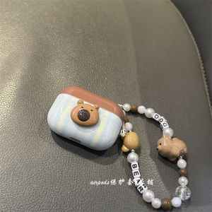 Adorable Cartoon Beaver Bluetooth Earphone Case Compatible with Apple AirPods pro 1st 2nd 3rd 4th Gen Hard TPU Protective Cover