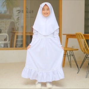 Promo Gamsik Gamis manasik haji anak perempuan gamsik putih bersih kekinian
