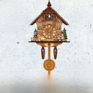 Cuckoo Clock Wooden Wall Clock Living Room Decorative Timepiece Nordic Retro Style Gadget Whole Hour Chime Hanging Artwork
